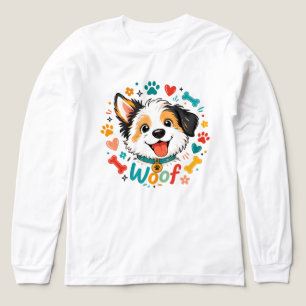 Woof Illustratie van een Mop Cute Hondengezicht Tri-Blend Shirt