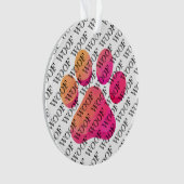 WOOF Typografie Hond Poot Print Modern Pet Fun Ornament (voorkant)