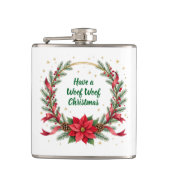 Woof Woof Christmas Flask - Customizable Text  Heupfles (Voorkant)