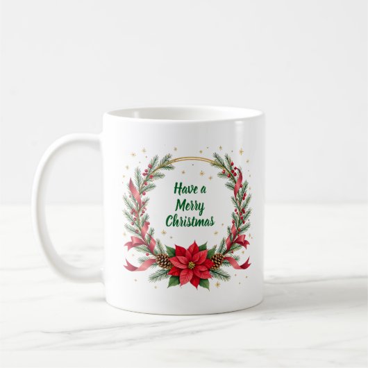 Woof Woof Christmas Mug - Customizable Text  Koffiemok (Links)