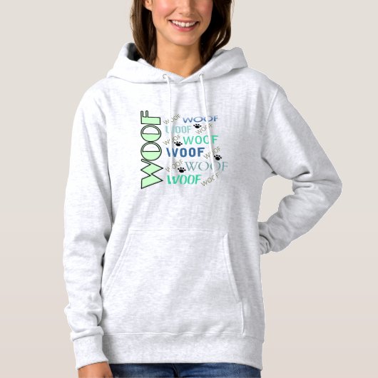 WOOF & WOOF Hondenliefhebber Vrouwenhaar Hoodie (Voorkant)