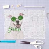 Woof Woordkunst en Kerst Pit Bull Dog Tissuepapier (Craft)