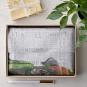 Woof Word Art en Christmas Black Labrador Tissuepapier (Geschenk)