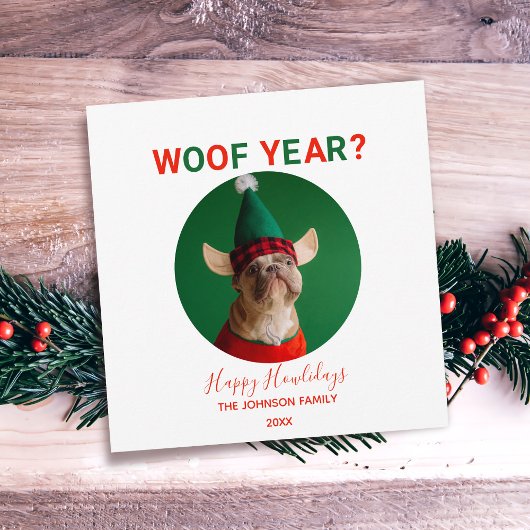 Woof Year Pet Noël Carte photo