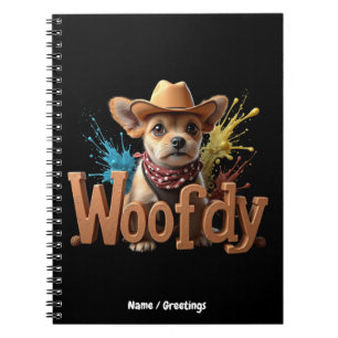 Woofdy Grappige Westerse CowboyHond in Texas Notitieboek