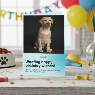 Woofing Bonne carte Labrador d'anniversaire