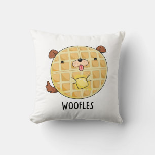Woofles Funny Doggy Waffle Pun Kussen
