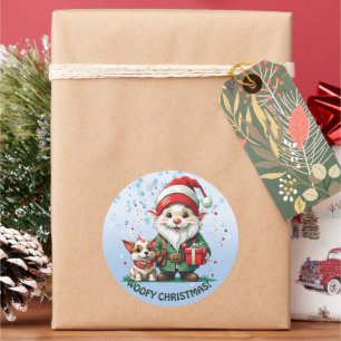 Woofy Christmas! Ronde Sticker