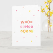 WooHoo! (Gefeliciteerd) Wenskaart Kaart (Gele Bloem)