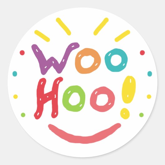 Woohoo! Ronde Sticker (Voorkant)