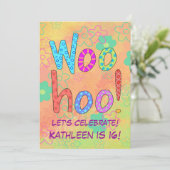 WooHoo Word Art Sweet 16e anniversaire Invitation (Debout devant)
