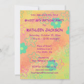 WooHoo Word Art Sweet 16e anniversaire Invitation (Dos)