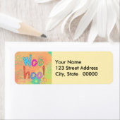 WooHoo Word Text Art Graphic Yellow Oranje Etiket (Insitu)