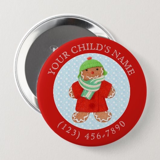 WOOLIE GINGERBRAD Child ID Button - Rood (Voorkant /achterkant)