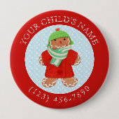 WOOLIE GINGERBRAD Child ID Button - Rood (Voorkant)