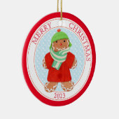 WOOLIE GINGERBREAD 2023 Ornament keramische cirkel (Rechts)