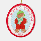 WOOLIE GINGERBREAD 2023 Ornament keramische cirkel (Links)