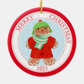 WOOLIE GINGERBREAD 2023 Ornament keramische cirkel (Achterkant)