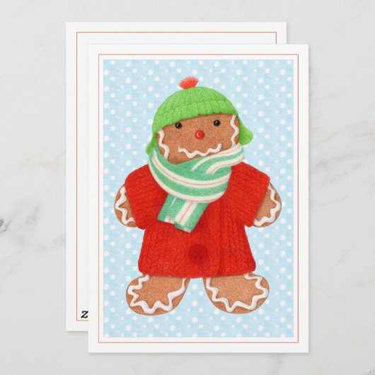 WOOLIE GINGERBREAD 5x7 Platte Kerst Kaart (Voorkant / Achterkant)