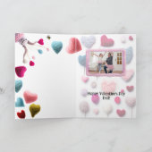 Wooly Alien Funny Valentijn-fotokaart Kaart (Binnen)