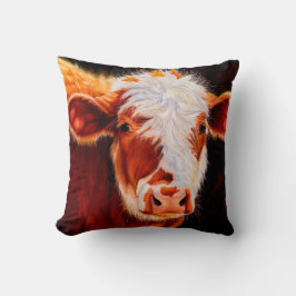 Wooly Bully - Hairy Hereford Calf Cow Pillow Kussen