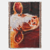 Wooly Bully - Hairy Hereford Calf Cow Throw Deken (Voorkant Verticaal)