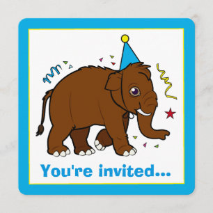 Wooly Mammoth Birthday Uitnodiging