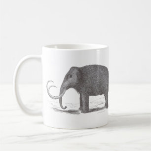 Wooly Mammoth Extinct Mastodon Antiek Print Koffiemok