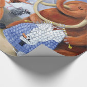 Wooly Mammoth Family in Ice Age Cadeaupapier (Hoek)