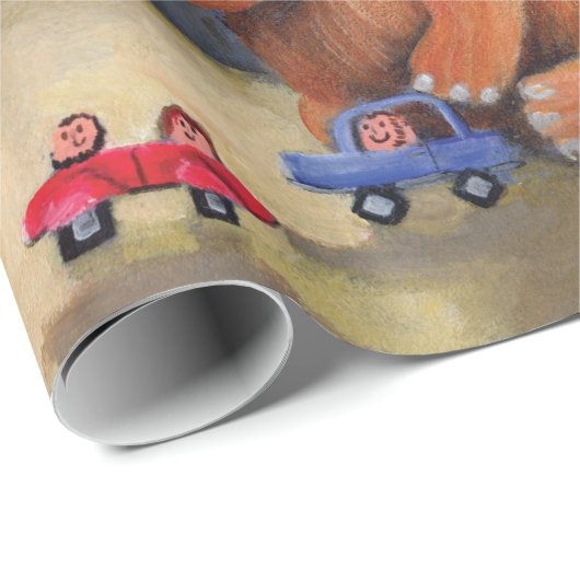 Wooly Mammoth Family in Ice Age Cadeaupapier (Rol Hoek)