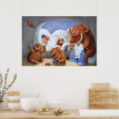 Wooly Mammoth Family in Ice Age Poster (Keuken)
