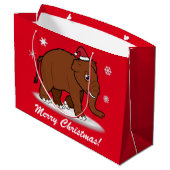 Wooly Mammoth Merry kerst Groot Cadeauzakje (Achterkant Gekanteld)
