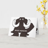 Wooly Mammoth Prehistorische Birthday Card Kaart (Gele Bloem)