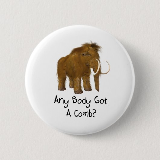 Wooly Mammoth Ronde Button 5,7 Cm (Voorkant)