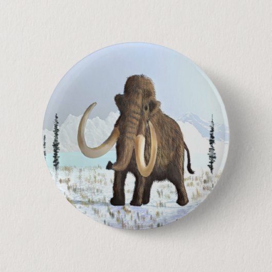 Wooly Mammoth Ronde Button 5,7 Cm (Voorkant)