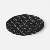  Wooly Mammoth Skeletons Antiek Art Black Papieren Bordje (Gekanteld)