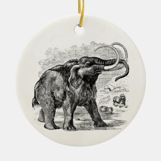  Wooly Mammoth Specialized Exinct Animal Keramisch Ornament (Voorkant)