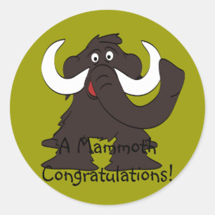 Wooly Mammoth-Stickers Ronde Sticker