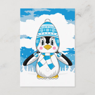 Wooly Pet Penguin RSVP-kaart RSVP Kaartje