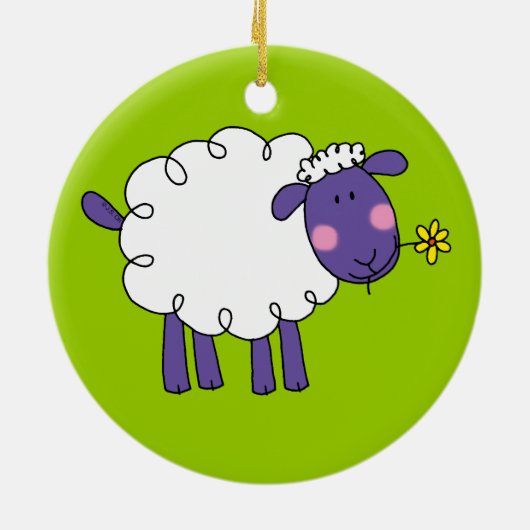 Wooly schaap keramisch ornament (Achterkant)