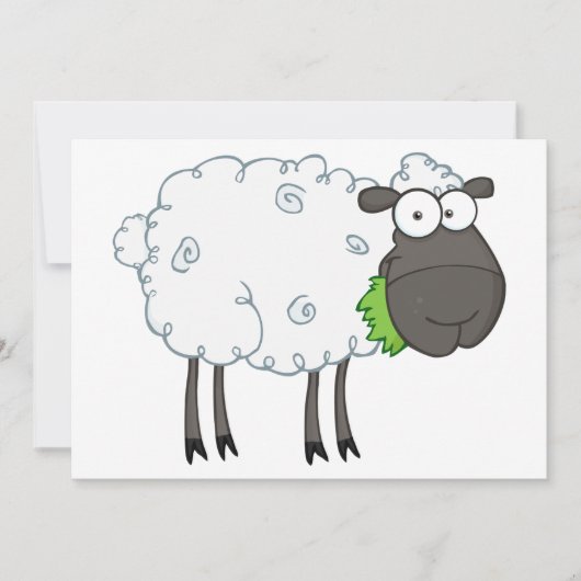 Wooly Sheep-uitnodigingen Kaart (Voorkant)