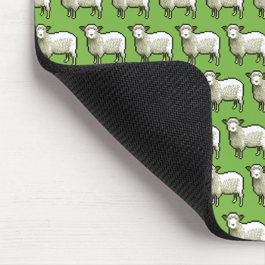Wooly White Sheep Pixel Pattern Muismat (Hoek)