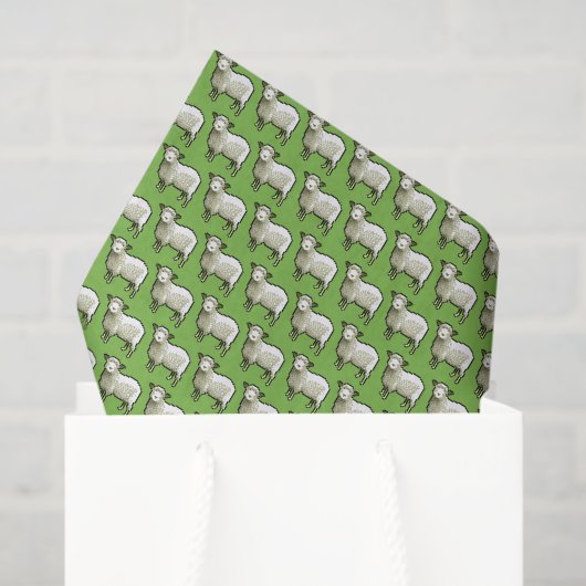 Wooly White Sheep Pixel Pattern Tissuepapier (Cadeauzakje)