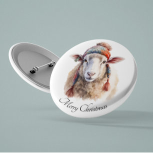 Wooly Wonderland, op maat Ronde Button 3,2 Cm