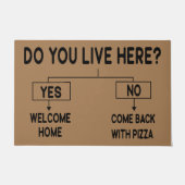 Woon je hier weer met Pizza? Deurmat (Voorkant)