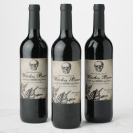 Woonaffair Halloween - Witches Brew Wine Label Wijn Etiket