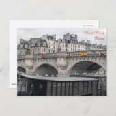 Woonboot bij Pont Neuf - Parijs, Frankrijk Briefkaart (Voorkant / Achterkant)