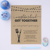 Woonbuurt Samenkomst Uitnodigingsfolder Flyer (Enkel)