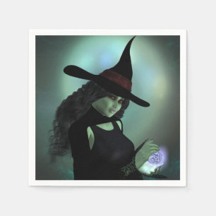 Woonde heks die een Spel afgiet Servet