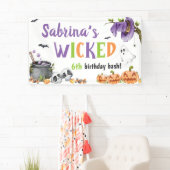 Woonde Witch Cat Halloween Birthday Party, elke le Spandoek (Insitu)